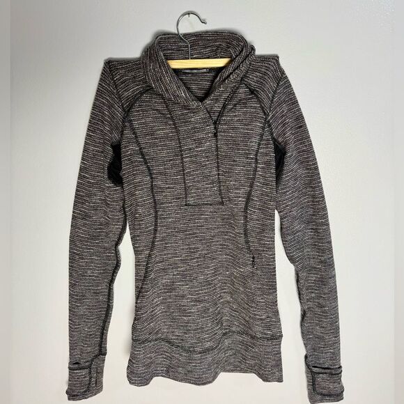 lululemon athletica Think Fast Pullover in Mini Check Pique Heathered Black | 2 - Picture 1 of 8